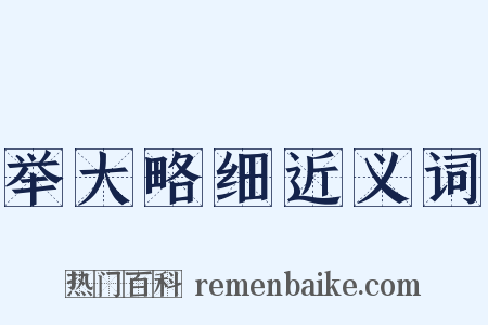 举大略细近义词是什么意思的图片